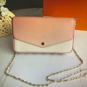 Lyxdesigner Pl￥nbok Pochette Three-Piece Set With Chain Bag Ladies Shoulder Coin Purse Handv￤skor Mynt Purs Purs Gift Series N60235