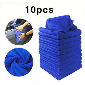 10PCS Microfiber Cleaning Cloths Auto Soft Cloth Washing Towel Dust Remover 25*25cm Car Home Cleaner Tool Micro fiber Towels Hand Dryer Blue color