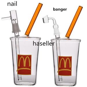 McDonald Cam Bubbler Su Bongs Nargile Heady Petrol Kuleleri DAB Tırnak Aksesuar Sigara Gözlük SuPipes Benzersiz Bong ile 14mm Eklem