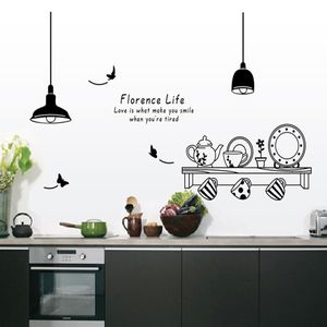 Florence Life adesivi murali rimovibili cucina ristorante tazza da tè armadio decalcomanie decorative murali 210420