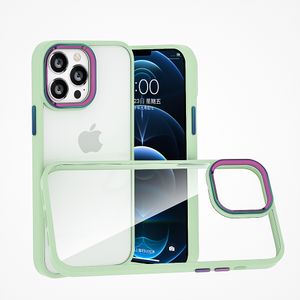 Operant Telefon Case Metalowa Kolorowa Ochrona aparatu Powrót Clear Pokrywa dla iPhone 13 12 11 Plus 8 Kolory Luxry Fashion Nowy