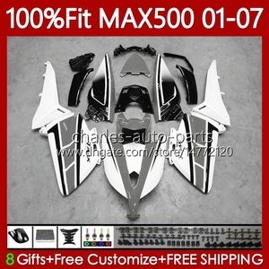 OEM Bodys for Yamaha Tmax500 Max-500 Tmax-500 2001 2008 2003 2001 2002 2003 2004 2006 2007 109NO.67 T-MAX500 TMAX MAX 500 T MAX500 01 02 03 04 05 06 07 Fairing de injeção branca cinza