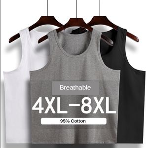 プラスサイズ4xl 5xl 6xl 7xl 8xlジムタンクトップメンズストレッチコットンルーズホワイトベストビッグボディビルディングデバルドゥールホムフィットネス服210623