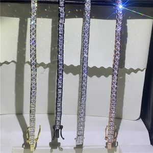 Choucong pulseira de tênis de declaração, 8 cores, diamante quadrado, cz s925, prata esterlina, festa, casamento, pulseiras para mulheres, homens, jew2730