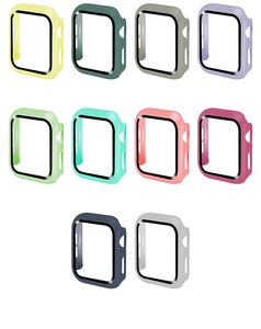 PC Hard Case med härdat glas 38mm 42mm 40mm 44mm för Apple Watch Cover Full Screen Protector