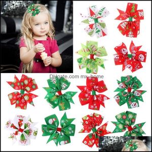 Hair Aessories Baby, Kids & Maternity 12Pcs Xmas Christmas Bowknot Hairpin Bow Clips Barrette For Girls Wholesale Drop Delivery 2021 Lysno