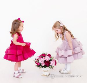 Wholesale tutu dresses for sale - Group buy Baby girls st birthday party dresses kids back V neck tiered lace tulle tutu dress sweet children Bows princess clothing Ball Gown Q0629
