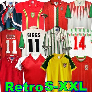 1976 1983 1982 1990 1993 Gales Wales retro soccer jersey 1992 1994 1995 1996 1998 Giggs Hughes HOME AWAY Saunders Rush Boden Speed vintage classic football shirt 2000