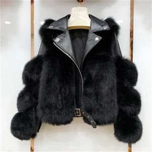 Cappotti in vera pelliccia con vera pelle di montone in pelle di pecora naturale Giacca in pelliccia Outwear Luxury Women Winter 211007