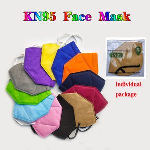  Mask Multicolor Dust-proof 5 Layers Of Protection 95% Filtration Face Mask Non-woven Fabric Black  Face Masks
