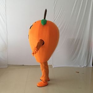 Mascot Costumes New Mascot Tasty Orange Loquat Mascot Costume Cartoon Character Mae Green Leaves Brown Stipe Apparel
