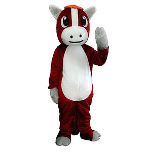 Costume da mascotte cavallo rosso Halloween Natale Fancy Party Personaggio dei cartoni animati Vestito da donna adulta da uomo Vestito da carnevale unisex per adulti