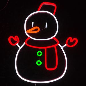 クリスマスパーティーデコレーション雪だるまサイン2ホリデーライトホームバー公共の場所手作りネオンライト12 Vスーパーブライト