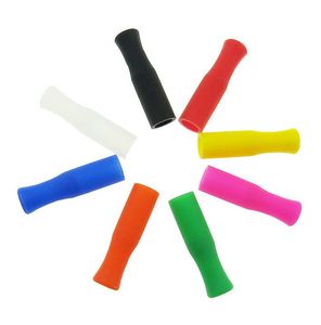 11 Colors Reusable Metal Straws Silicone Tips Covers Fit for 8mm Wide Stainless Steel Straw
