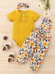 Bodysuit bodysuit bodysuit flor floral prow dianteira pinafore calça ela