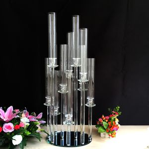 LEDキャンドルスティックホルダーのみを使用することができます）装飾クリアアクリルクリスタルCandelabra Wedding Centerpieces Senyu692