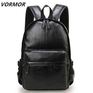 Backpack Style BagVormor Brand Men Leather School School Moda à prova d'água Travel Casual Bookbag masculino 220723