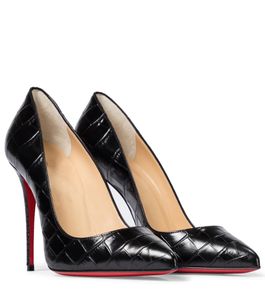 Lady s pumps luxurious design red bottoms women dress shoes Pigalle Follies mm leather pump black nude leathers high quality