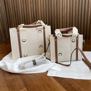 5A kvalitet Dam Axelväskor WOODY Tote Handväskor designer CANVAS Crossbody Shoppingväska mode lyx Stora reseväskor 2 storlekar