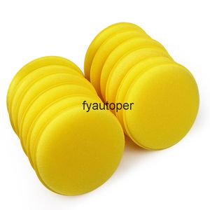 Sponge Car e Wax Pads Yellow Cleaning Tool Anti-Scratch Polishing Towel Tyre Dressing Foam 12 pcs/set