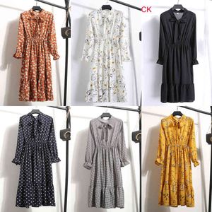 Korean Black Shirt Vestidos Office Polka Dot Vintage Autumn Dresses Women Dresss Ladies 2021 Midi Floral Long Sleeve Dress Femal X0521