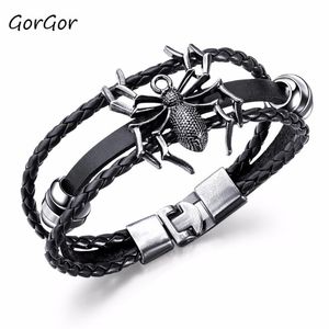 Gorgor Cool Retro Style-Venda lentamente tecida à mão Multi-camada de camada de gado Creative Simplicity Fashion Men's Bracelet 1362 Bangle