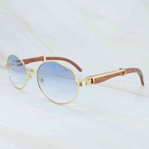 Designer Okulary przeciwsłoneczne Drewno Okulary Owalne Okrągłe Okulary Słońce Buffalo Horn Kobiety Luksusowe 2021 Trending Produkt Vintage Eyewear Gafas de Sol