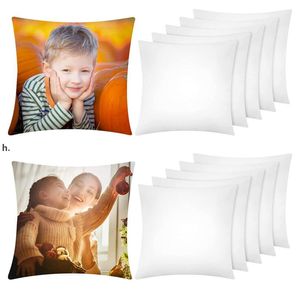 White Plain Sublimation Blanks Pillow Case Case Cover Fashion Pillowcase för värmeöverföring Tryck som DIY gåva RRE13050