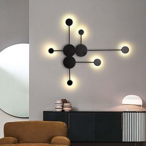 Lampada da parete a led dal design nordico Lampadario decorativo retrò americano applique da parete in bianco e nero