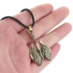 Pendant Necklaces QIAMNI Vintage Handmade Viking Battle Axe Rune Rope Nacklace For Women Men Slavic Norse Amulet Jewelry Gift Charm Male