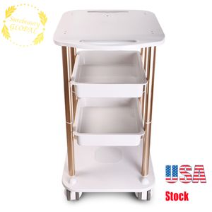 Factory Price Aesthetic Machine Trolley Stand White Beauty Spa Trolleys Rolling Cart Furniture For Salon Device Equipment