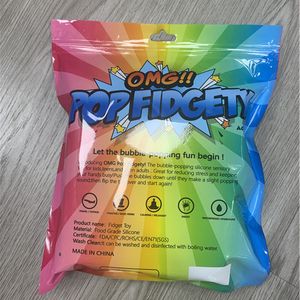 Rainbow Push Pop Fidgety It Packing Tome Påsar OMG Amazon Combination Package Bag Packaging 20,5*24,5 cm