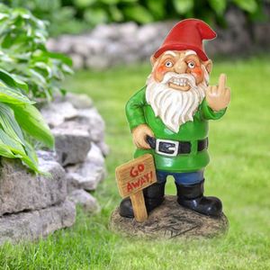 Resin Naughty Garden Gnome Statue Christmas Dress Up DIY Decoration Decor Gift Decorations 210804