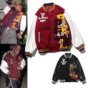 Damenjacken Männer Frauen Buchstaben Stickerei Patchwork Farbblock College Harajuku Bomber Varsity Jacke Hip Hop Baseball Mäntel 2021