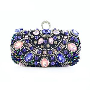 Finger Ring Diamonds Party Evening Bags Rhinestones Shoulder Chain Embroidery New Vintage Holder Day Clutch