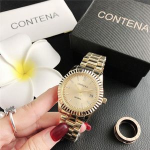 Wristwatches Damskie zegarki 2021 Luksusowe Okrągłe Watch Wrist Watch Srebrne Złote Stalowe Bransoletki Sukienka Dla Kobiet Ladies Zegerek Damski