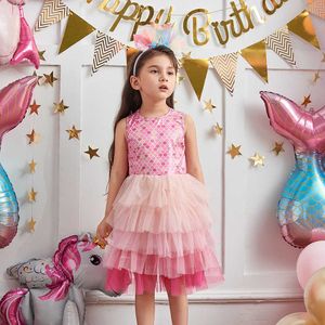 Girls Mermaid Dress Princess Tutu Dress For Girls Children Birthday Party Mermaid Vestidos Kids Autumn Winter Dresses Q0716