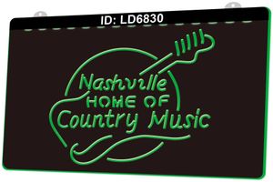 LD6830 ナッシュビル ホーム オブ カントリー ミュージック ギター ライト サイン 3D 彫刻 LED 卸売小売