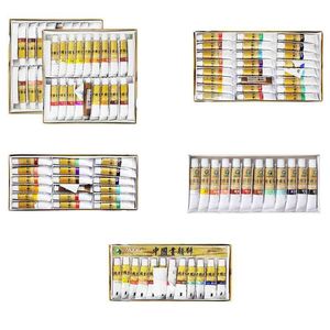 12/18/24/36 Cores 5 / 12ml pintura chinesa pigmento aquarela pintura tinta ferramentas para iniciantes artista estudantes arte suprimentos