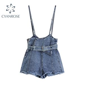 Denim Jumpsuits Frauen Frühling Strap Harajuku BF Lose Kawaii Damen Allgleiches Chic Jean Overalls Casual Hosenträger Strampler Weiblich 210515