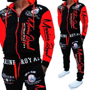 Zogaa Brand Men Track Crestuit 2 Piece Tops and Pants Mens Sweat Suits Set Letter Print Plus Size Jogger Set для мужской одежды T200606