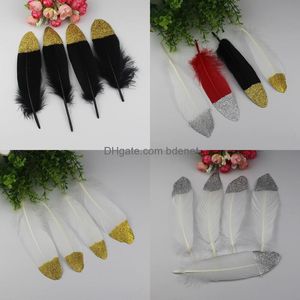Party Decoration Feather Home Decor Diy Craft Wedding Decorations Bdenet Yiwu Spray Gold Bronzed Color Feathers 15-20 cm do pen Earrin jllqmy
