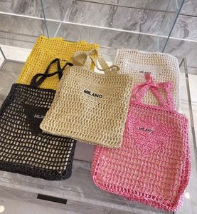 Wholesale woven beach totes resale online - Women Shoulder bags Hollow Out Woven Tote for Summer Beach Bag Travel Large Totes Handbag Rope Bohemia Designer handbags LCM