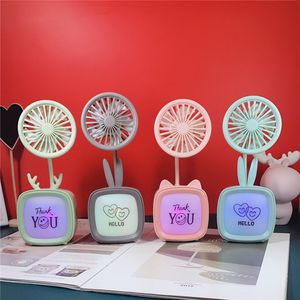 Children's toy colorful lighting desktops stereo mini fan USB charging portable small