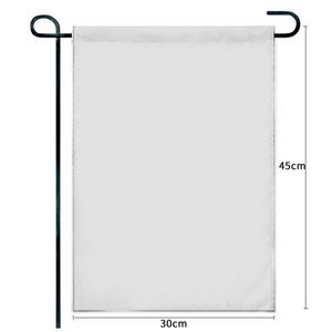 Blank Sublimation Garden Flag 100% polyester 3 layers white banner flags triple ply with black Shading cloth Heat transfer Double sides DH9384