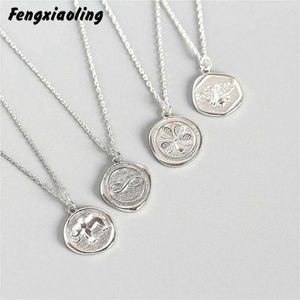 Wholesale silver bee pendants resale online - Fengxiaoling Sterling Silver Necklaces Pendants For Women Simple Bee elephant flower Statement Necklace