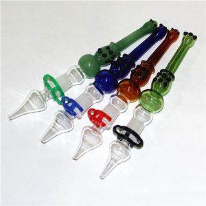 Mini Nectar Hookahs 14mm Glass Silicone Nectars Smoking Dab Straw Oil Rigs Micro with stainless steel tip