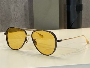 Óculos de sol piloto de subsistema para homens lentes amarelas pretas douradas Óculos de sol da moda Acessórios para óculos UV400 com caixa