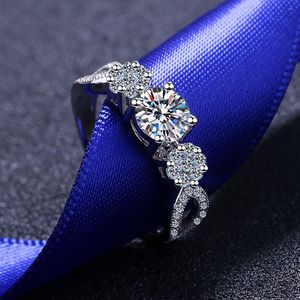 Excelente teste de diamante Passado d cor boa clareza moissanite anel mulheres siver 925 jóias de noivado