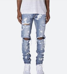 Europe and America High Quality Men's Jeans Designer Ripped Pant Paint Men Pants Hip-Hop Jean